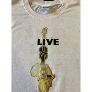 Live 8 2005 World Tour Concert White T Shirt Men’s LG “ make poverty history”
